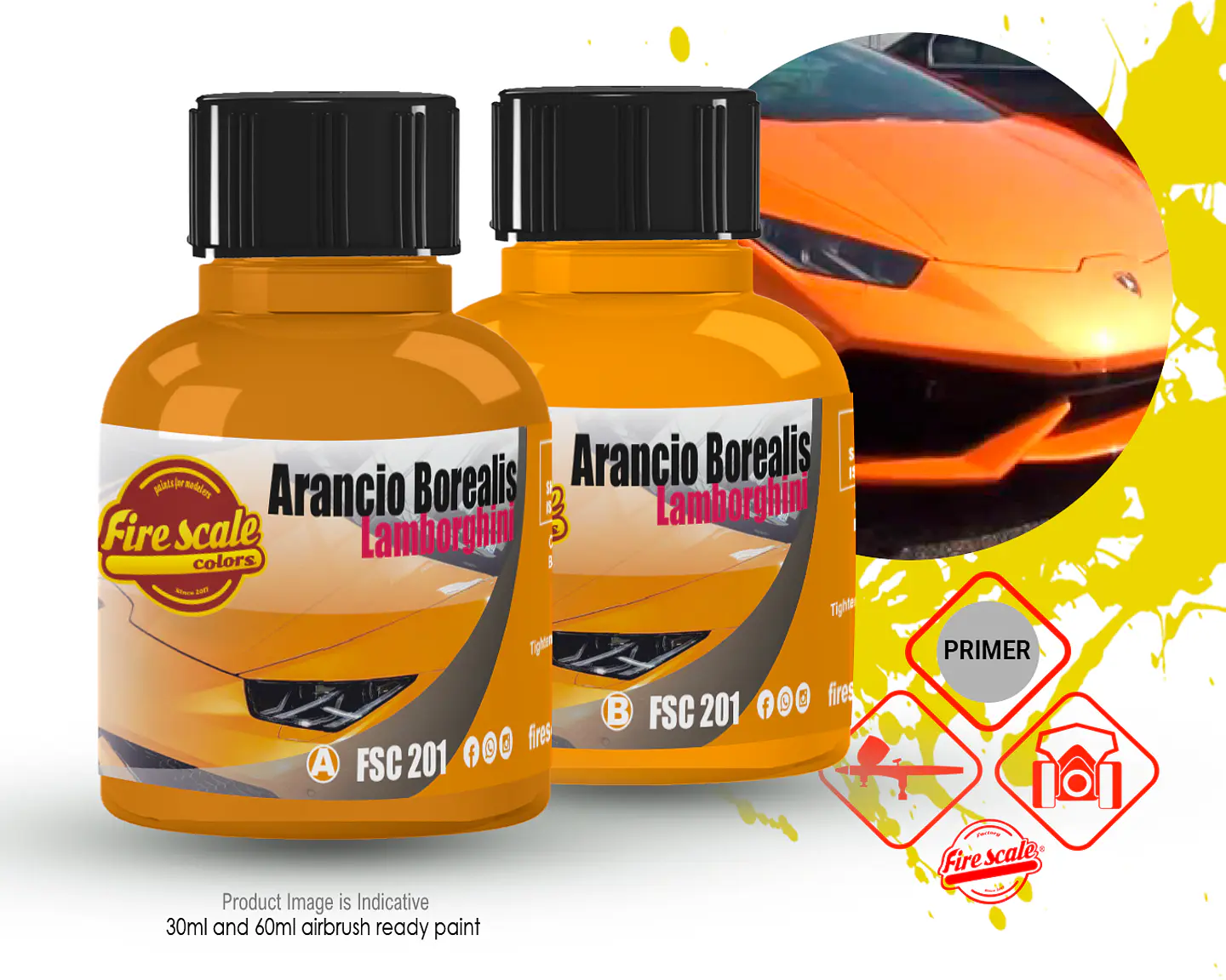  Arancio Borealis Lamborghini + Base Color 1