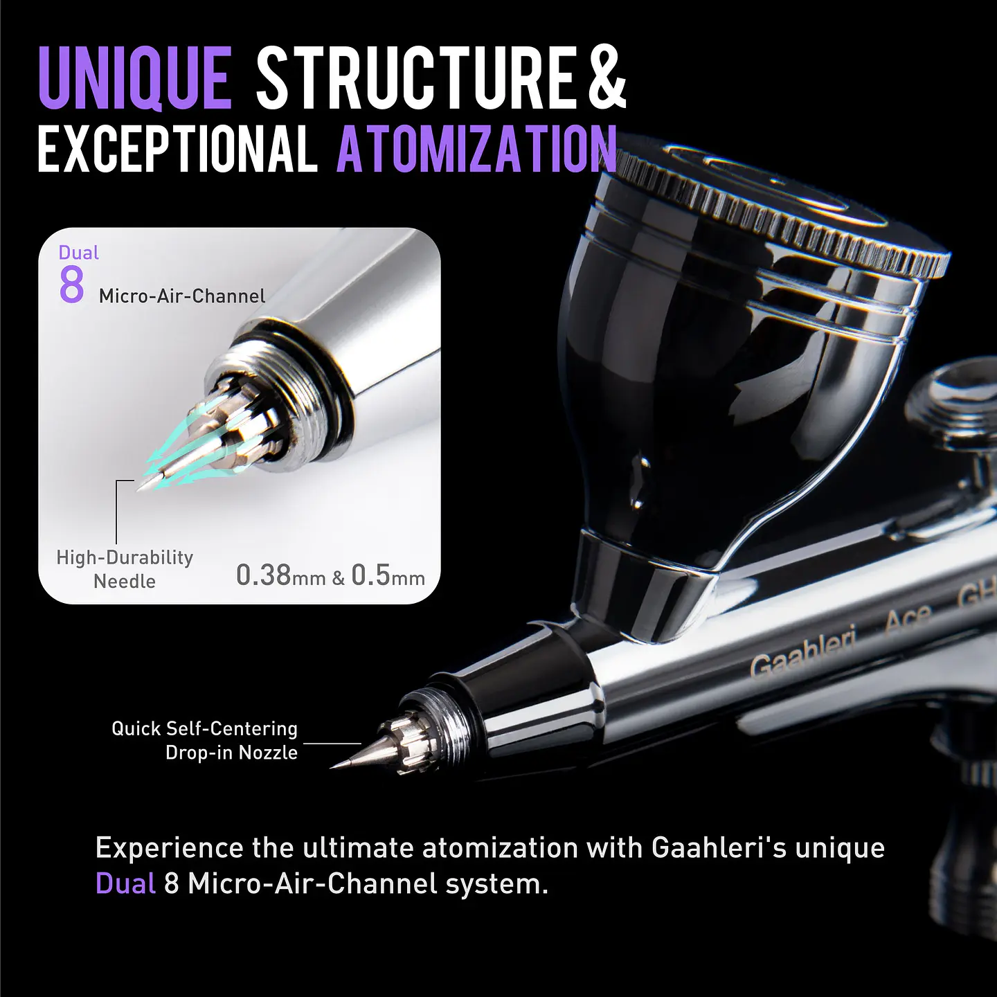 GHAC-98D 0.35 & 0.5mm Ace Series Airbrush 5