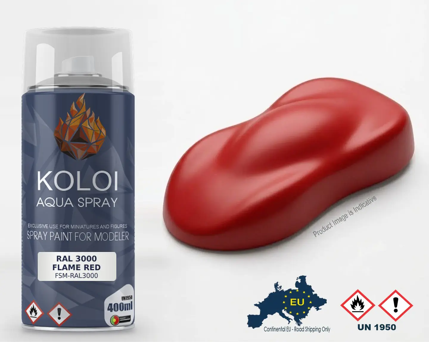 Ral 3000 Flame Red – Koloi Aqua Spray 400ml 1