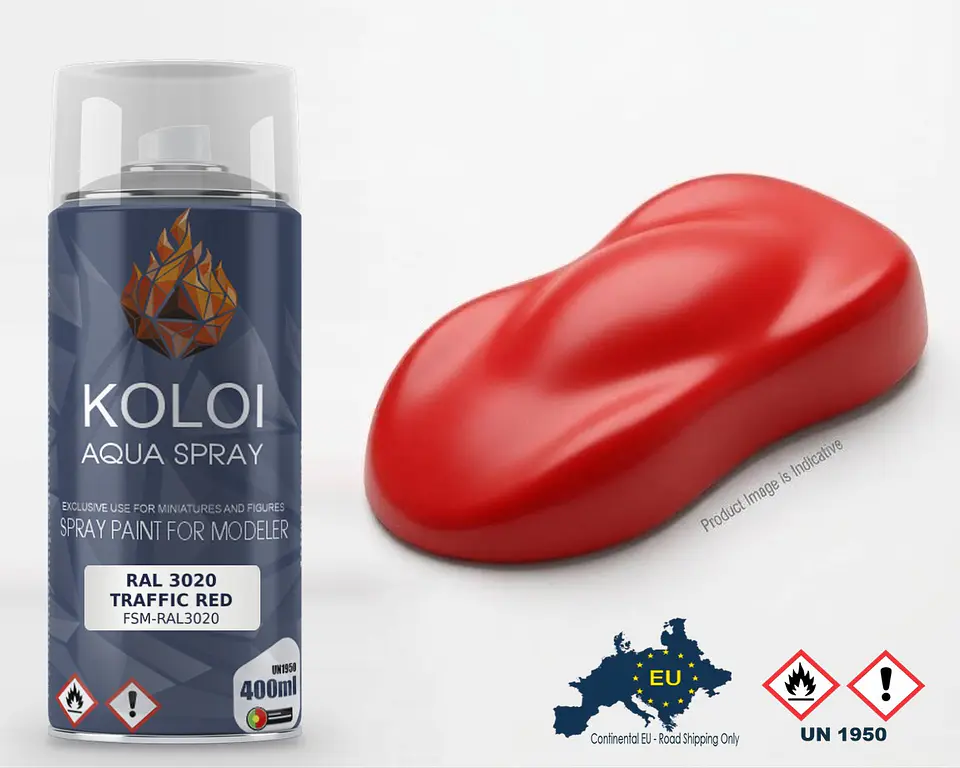 Ral 3020 Traffic Red – Koloi Aqua Spray 400ml 1