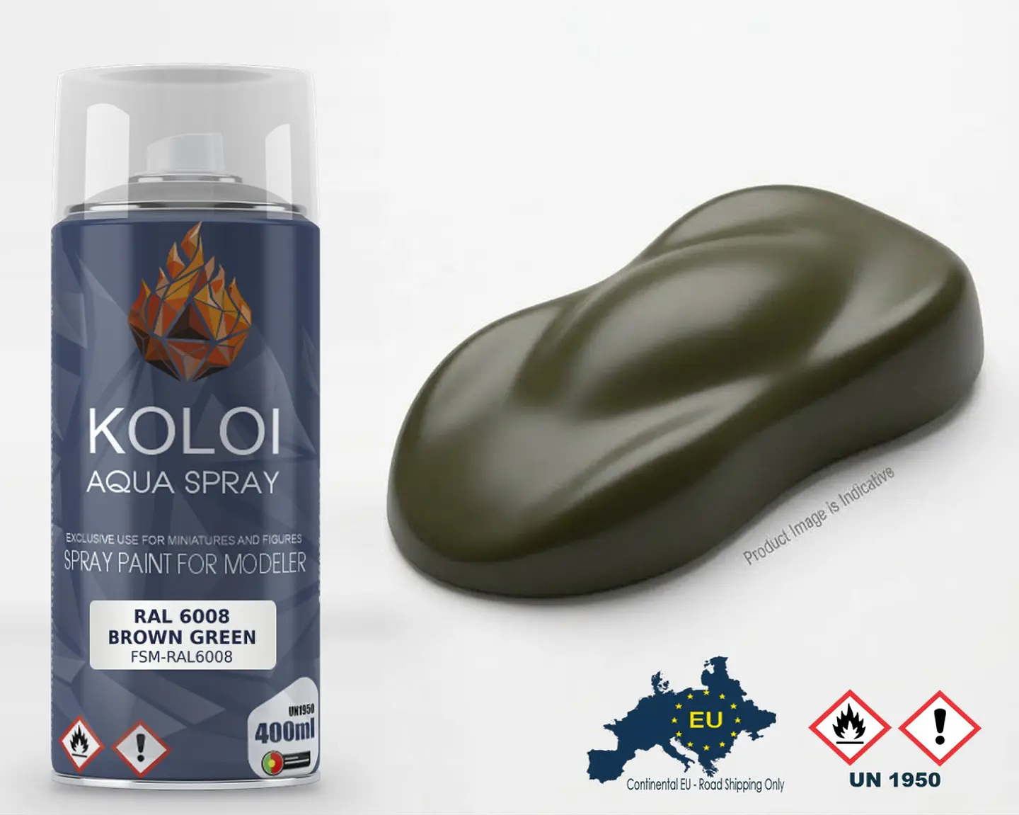 RAL 6008 Brown Green – Koloi Aqua Spray 400ml 1