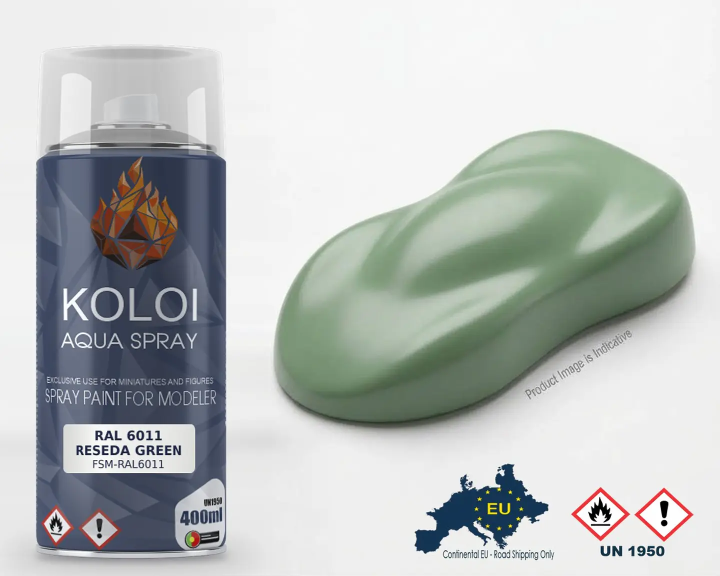 RAL 6011 Reseda Green – Koloi Aqua Spray 400ml 1
