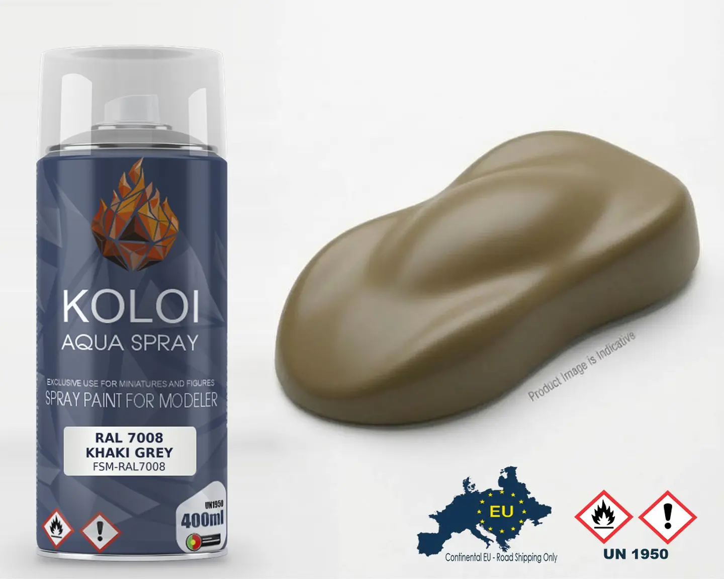 RAL 7008 Khaki grey – Koloi Aqua Spray 400ml 1