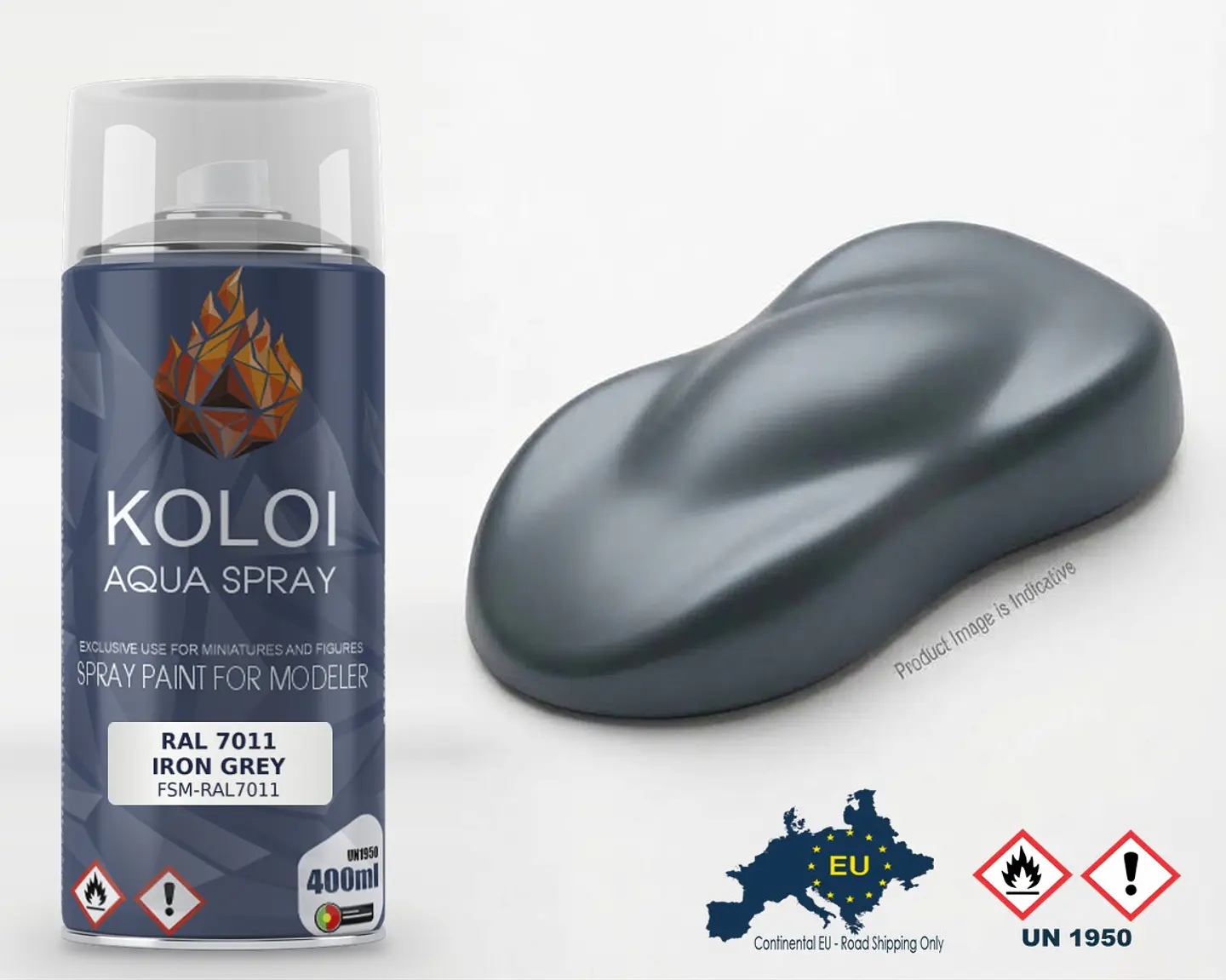 RAL 7011 Iron Grey – Koloi Aqua Spray 400ml 1