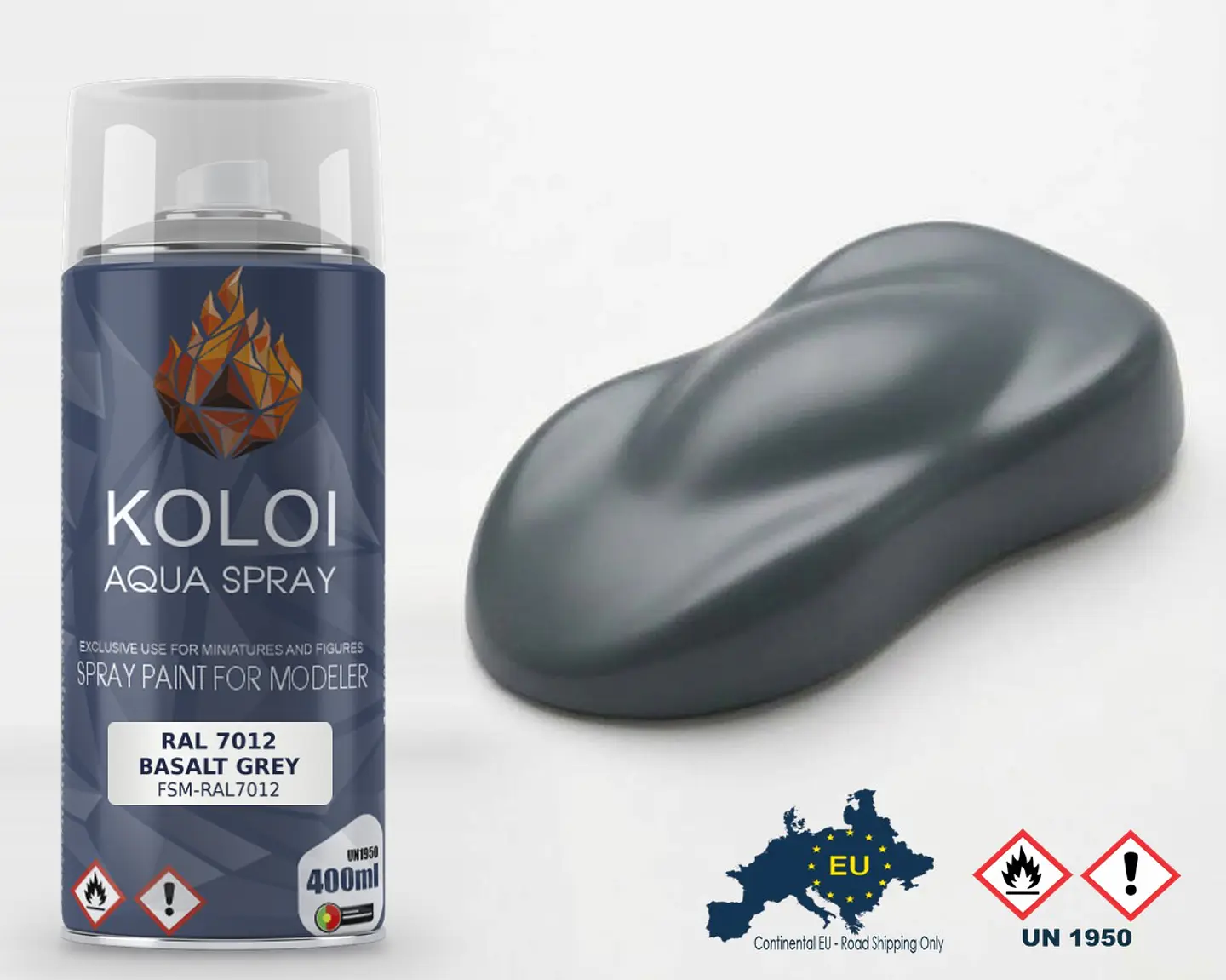 RAL 7012 Basalt Grey – Koloi Aqua Spray 400ml 1