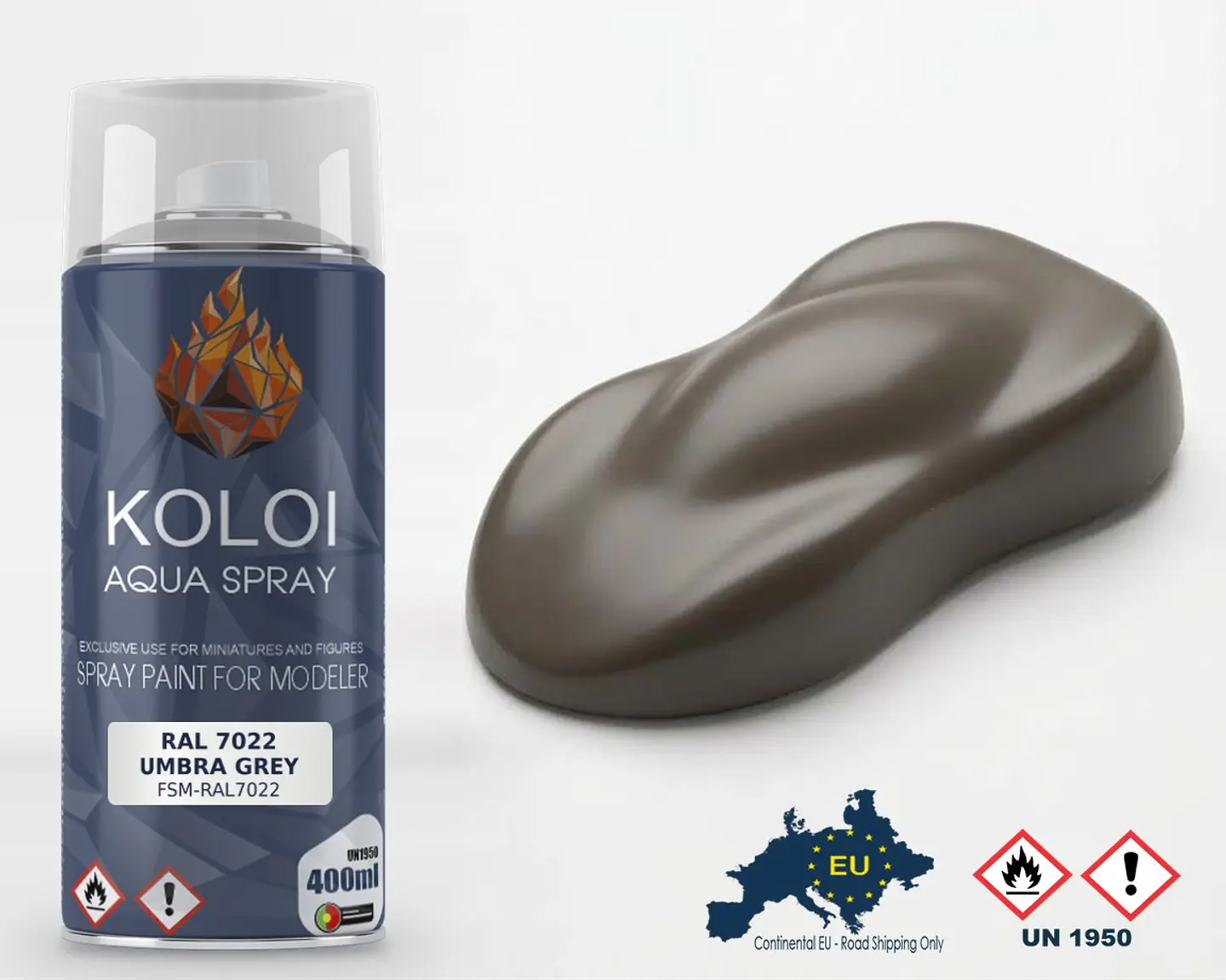 RAL 7022 Umbra Grey – Koloi Aqua Spray 400ml 1