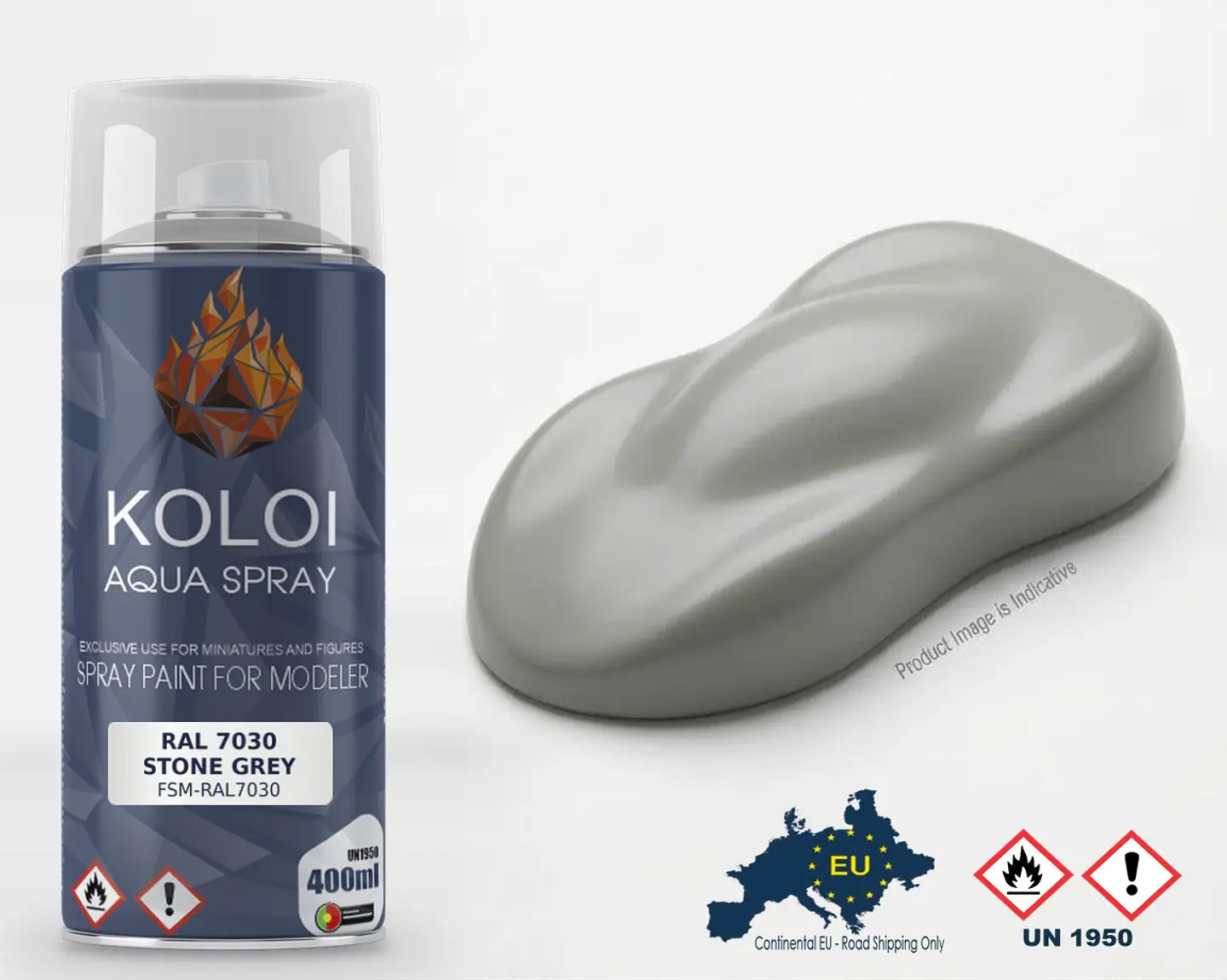 RAL 7030 Stone grey – Koloi Aqua Spray 400ml 1