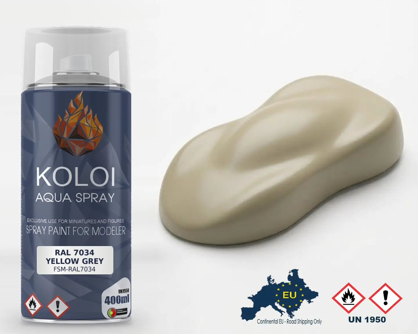 RAL 7034 Yellow Grey – Koloi Aqua Spray 400ml 1