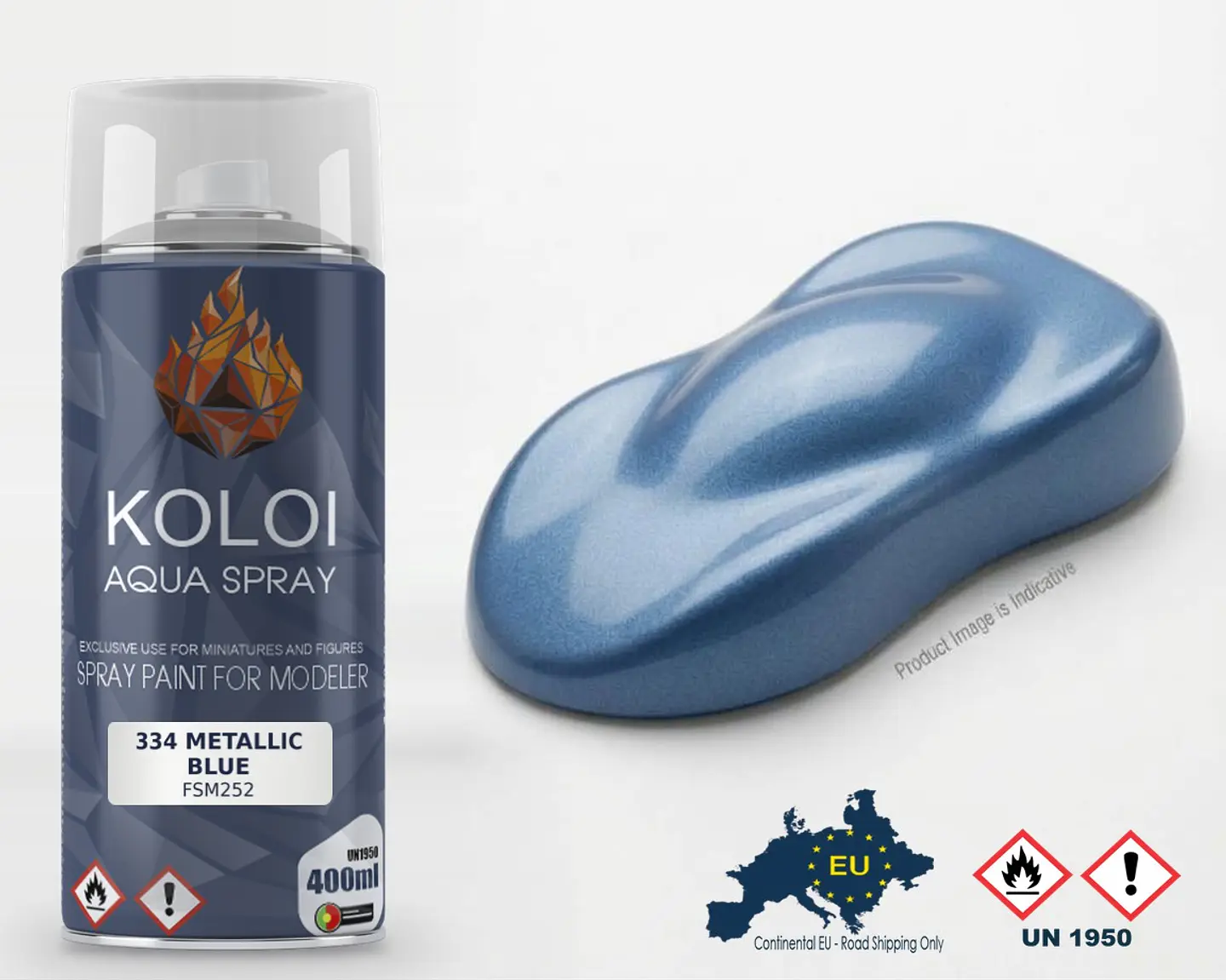 334 Metallic Blue – Koloi Aqua Spray 400ml 1