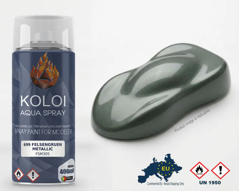 699 Felsengruen Metallic – Koloi Aqua Spray 400ml 1