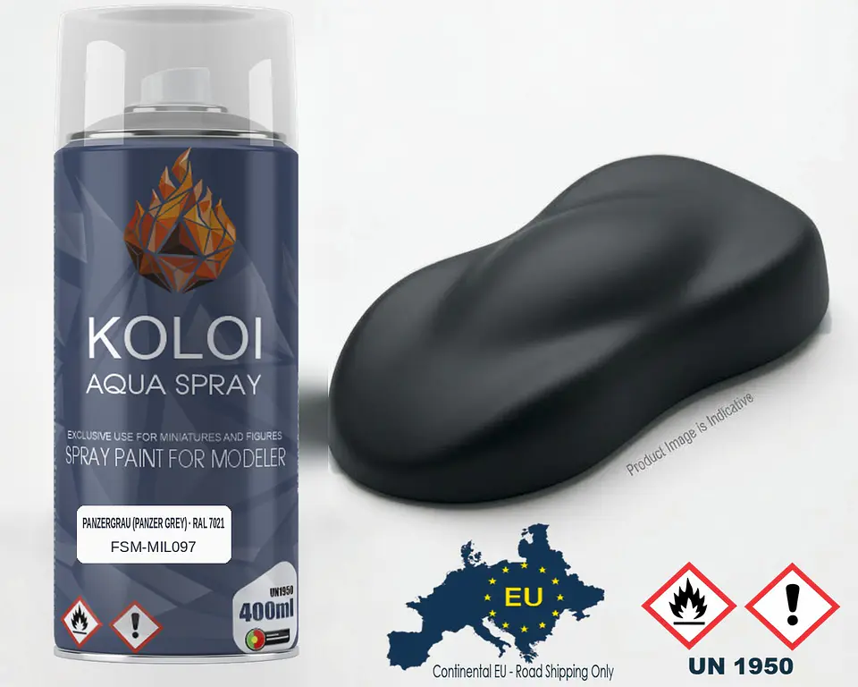 Panzergrau (Panzer Grey) RAL 7021 – Koloi Aqua Spray 400ml 1