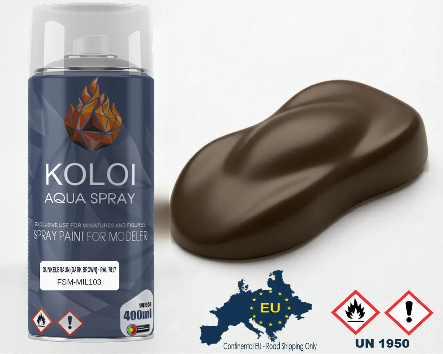Dunkelbraun (Dark Brown) RAL 7017 – Koloi Aqua Spray 400ml 1