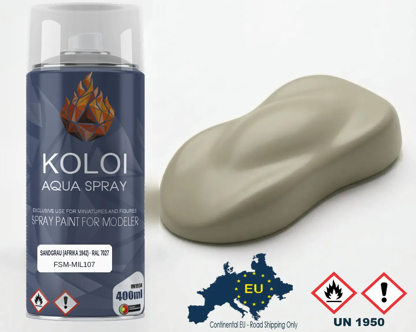 Sandgrau (Afrika 1942) RAL 7027 – Koloi Aqua Spray 400ml 1