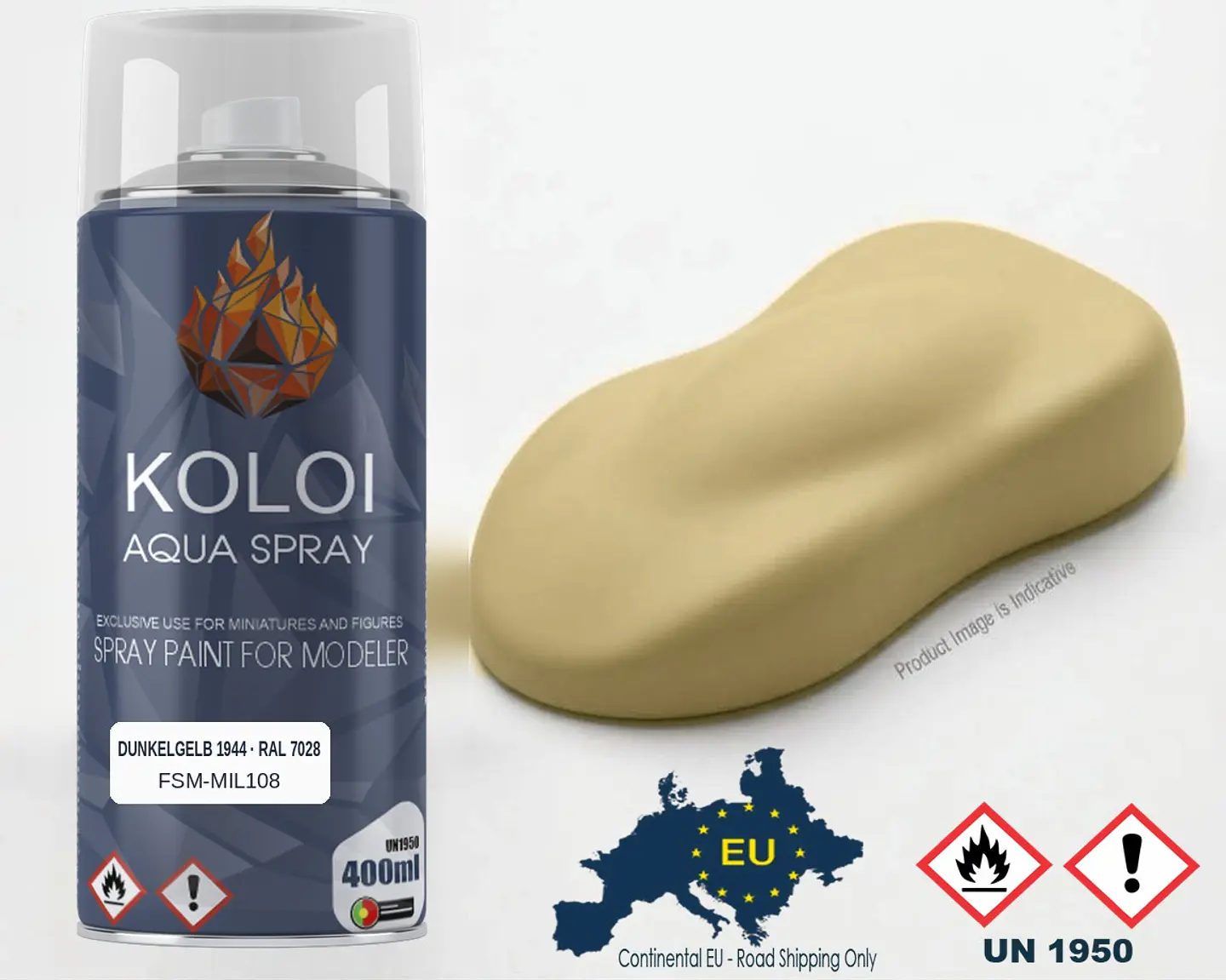Dunkelgelb 1944 (Dark Yellow late) RAL 7028 – Koloi Aqua Spray 400ml 1