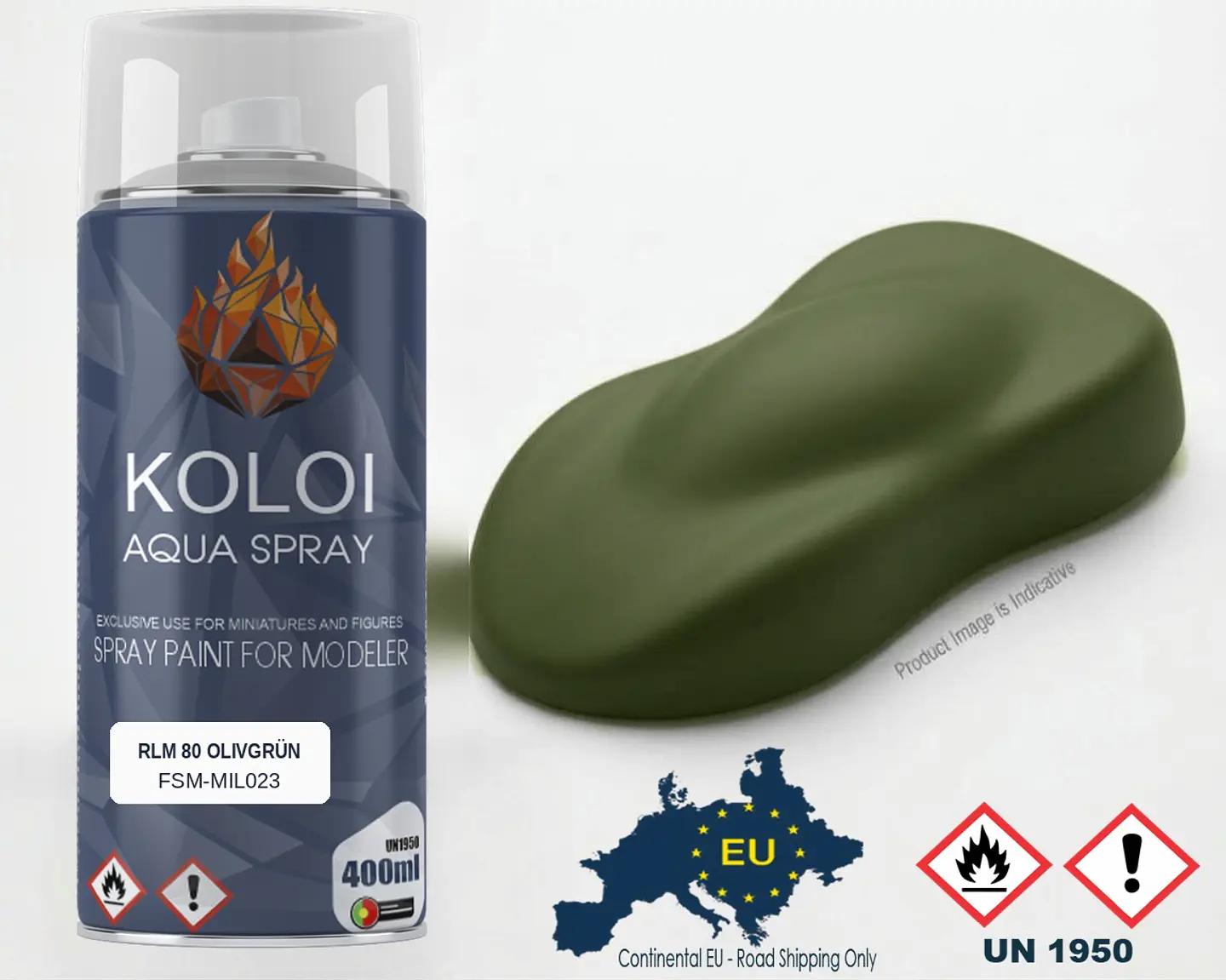 RLM 80 Olivgrün – Koloi Aqua Spray 400ml 1