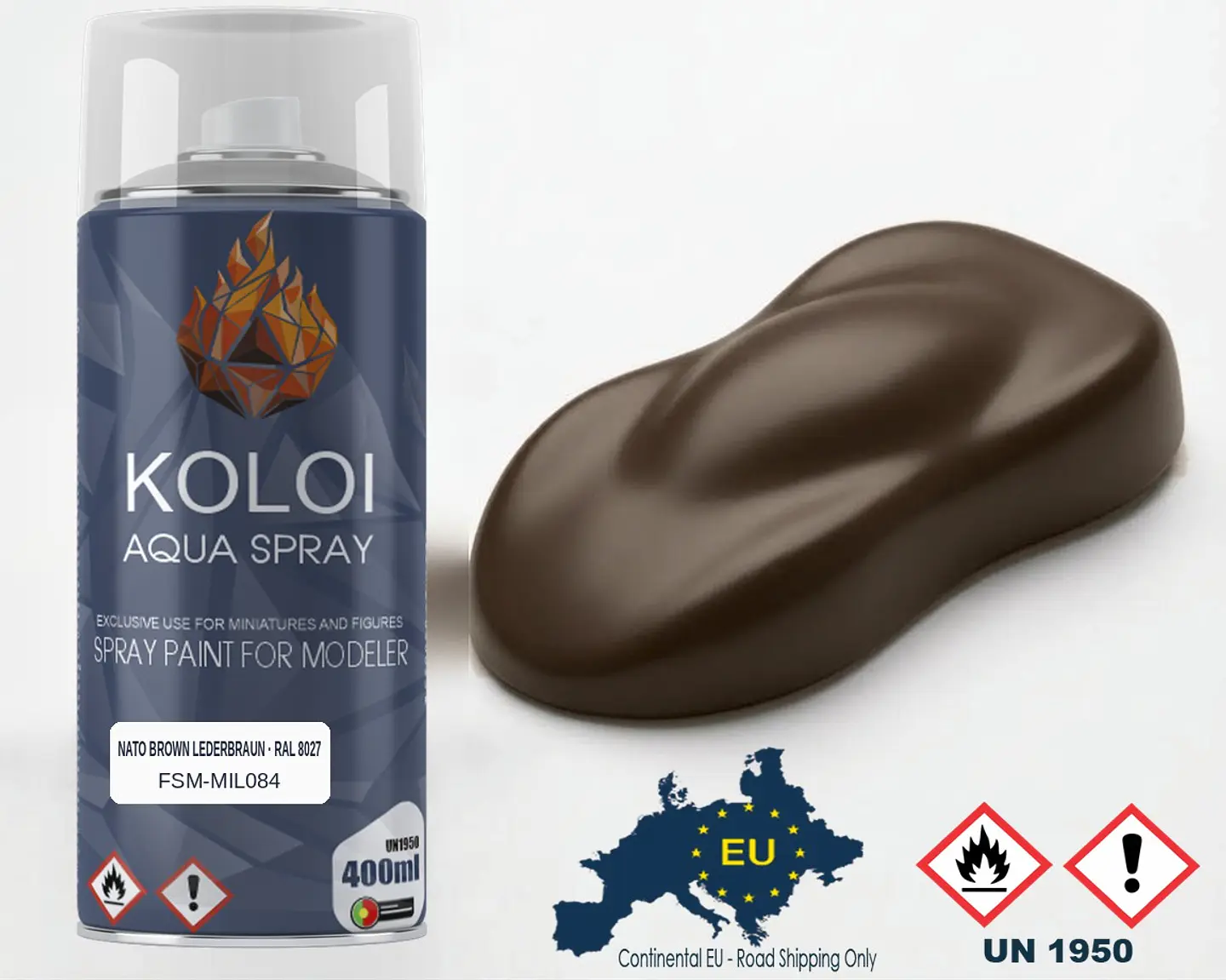 NATO Brown Lederbraun RAL 8027 – Koloi Aqua Spray 400ml 1