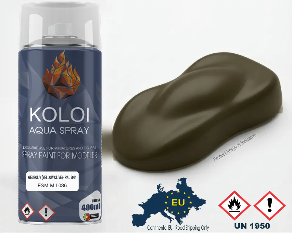 Gelboliv (Yellow Olive) RAL 6014 – Koloi Aqua Spray 400ml 1