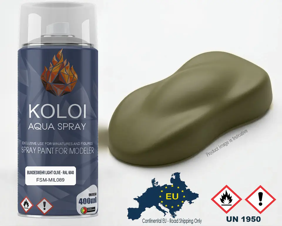 Bundeswehr Light Olive RAL 6040 – Koloi Aqua Spray 400ml 1