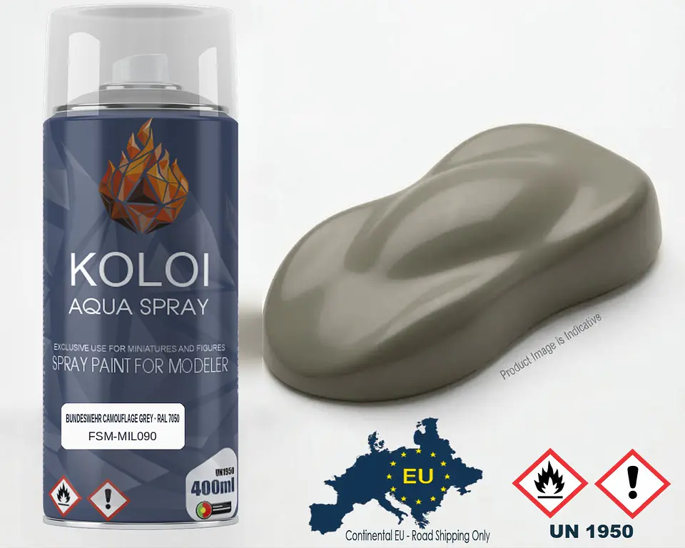Bundeswehr Camouflage Grey RAL 7050 – Koloi Aqua Spray 400ml 1