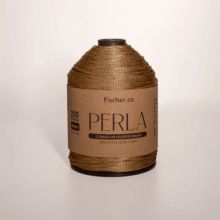  Perla - Cordão de poliéster brilho 200m Perla - Ouro 1