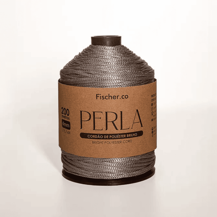  Perla - Cordão de poliéster brilho 200m - Prata 1