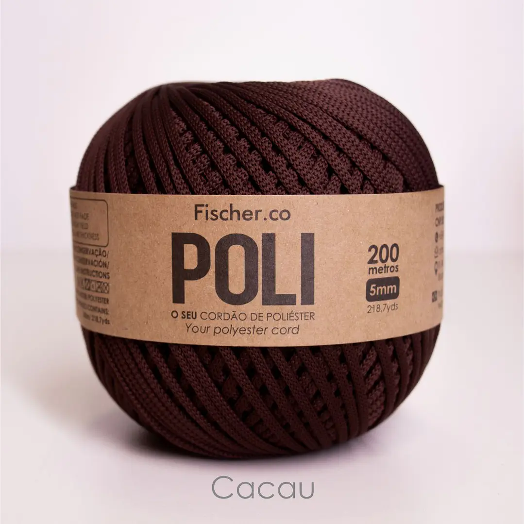 Fio Poli - Fio 100% Poliéster 5mm - 220 metros - Cacau - 727 1