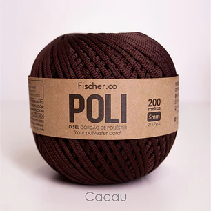Fio Poli - Fio 100% Poliéster 5mm - 220 metros - Cacau - 727