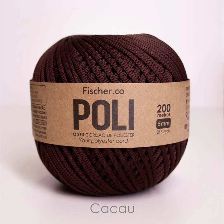 Fio Poli - Fio 100% Poliéster 5mm - 220 metros - Cacau - 727 1