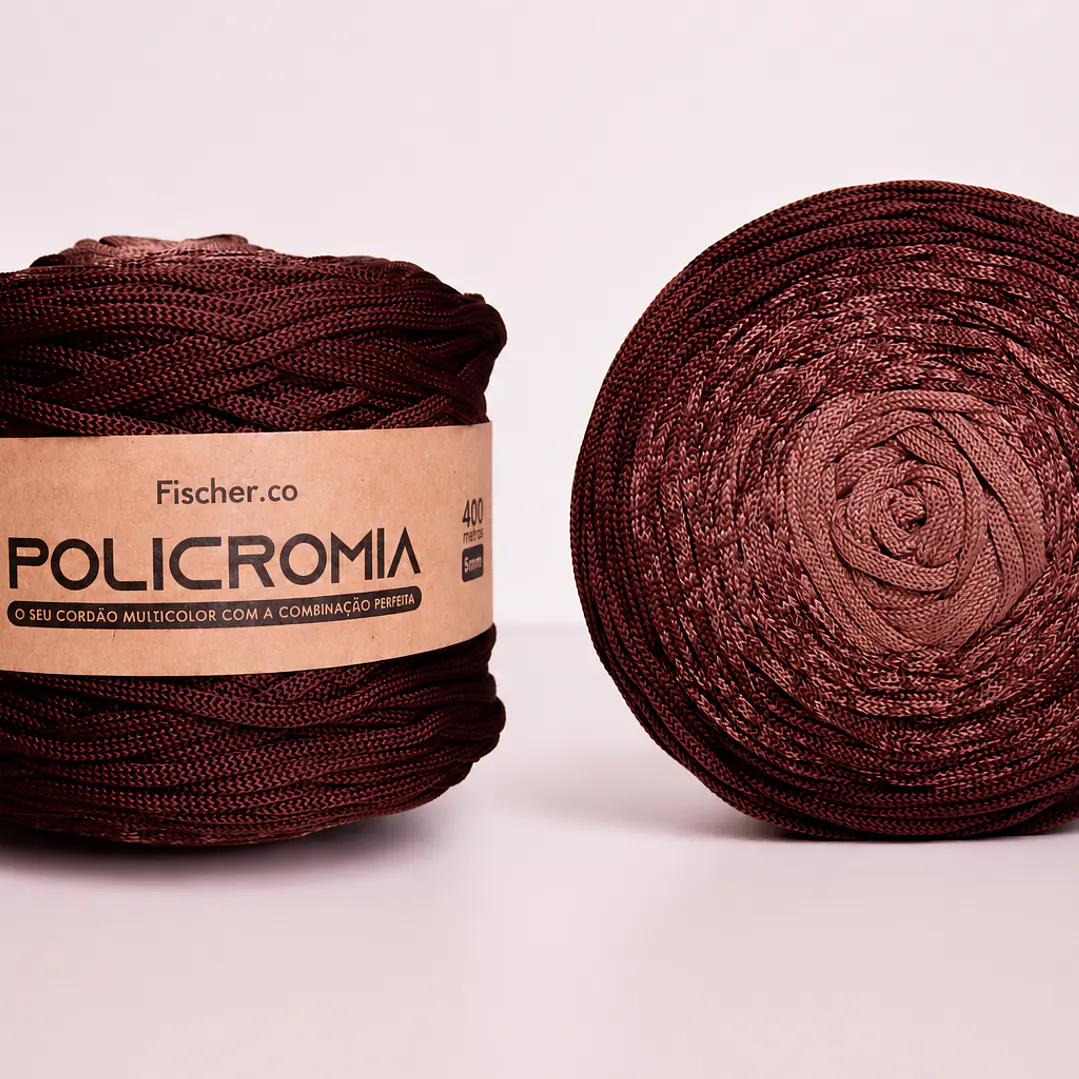 Policromia - Fio 100% Poliéster 5mm - 400 metros - Avelã - 933 1