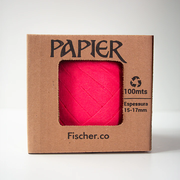 Fio Papier - Fio 100% Poliéster 15-17mm - 100 metros - Hot Pink - 562 1