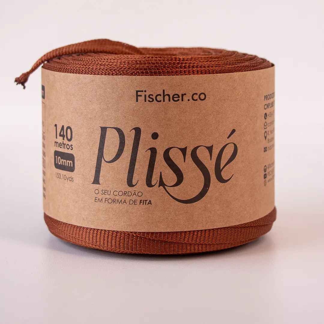 Fita Plissé - Fio 100% Poliéster 10mm - 140 metros - Caramelo - 20082 1