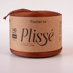 Fita Plissé - Fio 100% Poliéster 10mm - 140 metros - Caramelo - 20082