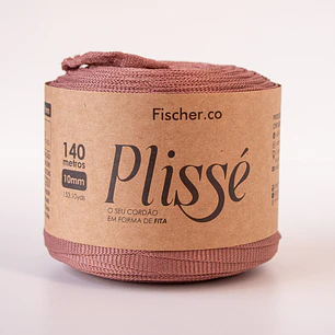 Fita Plissé - Fio 100% Poliéster 10mm - 140 metros - Mocha Mousse - 20084