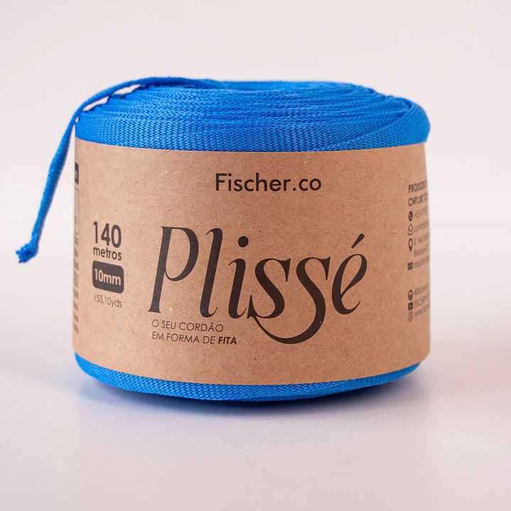 Fita Plissé - Fio 100% Poliéster 10mm - 140 metros - Índigo - 20088 1