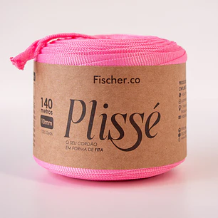 Fita Plissé - Fio 100% Poliéster 10mm - 140 metros - Rosa Ballet - 20089