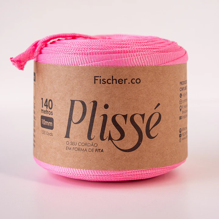 Fita Plissé - Fio 100% Poliéster 10mm - 140 metros - Rosa Ballet - 20089 1