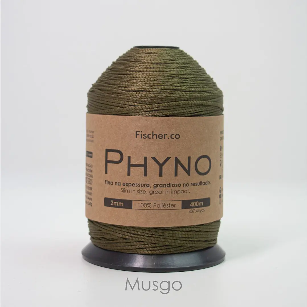 Phyno 2mm - Cordão 100% Poliéster - 400m - Musgo - 10002 1
