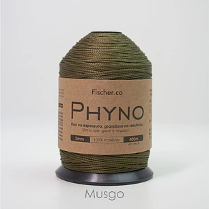 Phyno 2mm - Cordão 100% Poliéster - 400m - Musgo - 10002