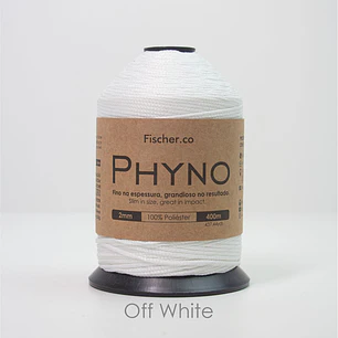 Phyno 2mm - Cordão 100% Poliéster - 400m - Off White - 10004