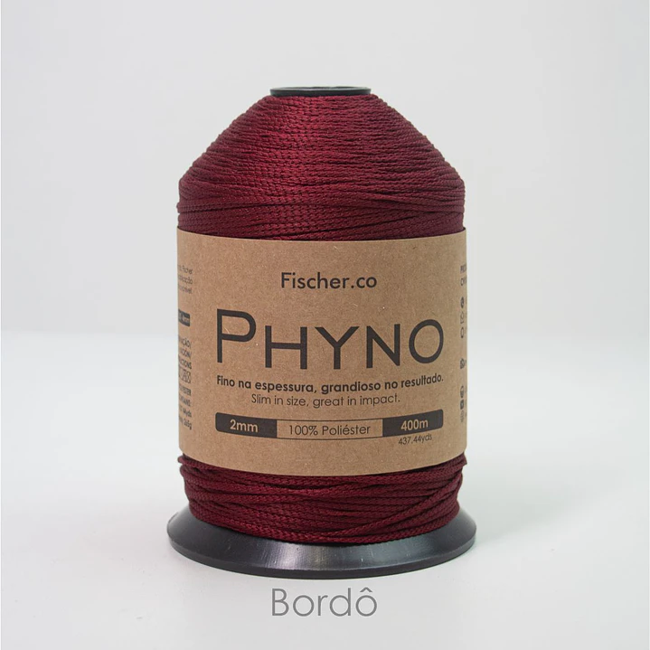 Phyno 2mm - Cordão 100% Poliéster - 400m - Bordô - 10005 1