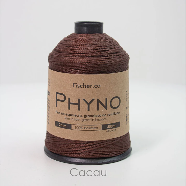 Phyno 2mm - Cordão 100% Poliéster - 400m - Cacau - 10007 1