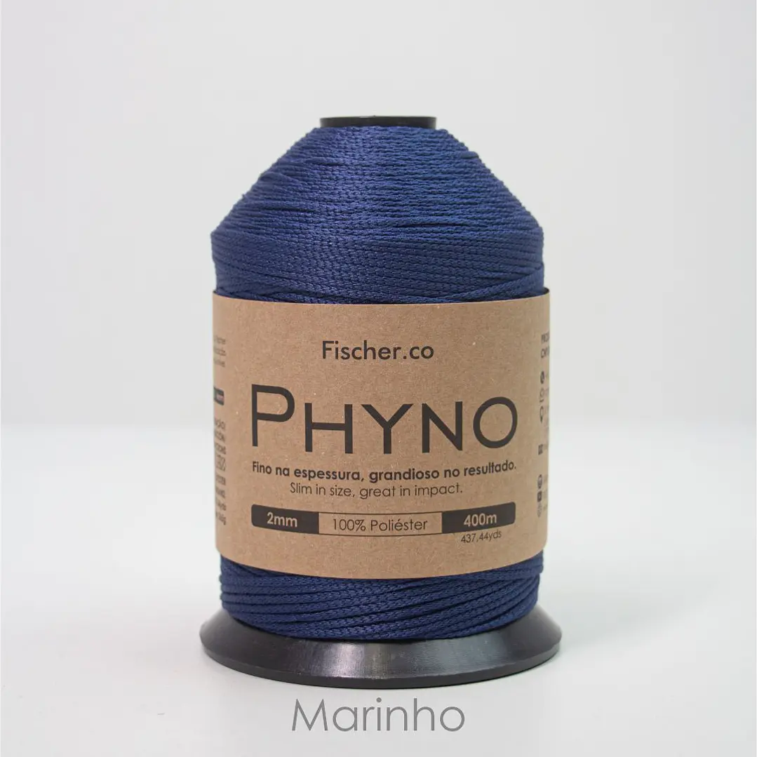 Phyno 2mm - Cordão 100% Poliéster - 400m - Marinho - 10008 1