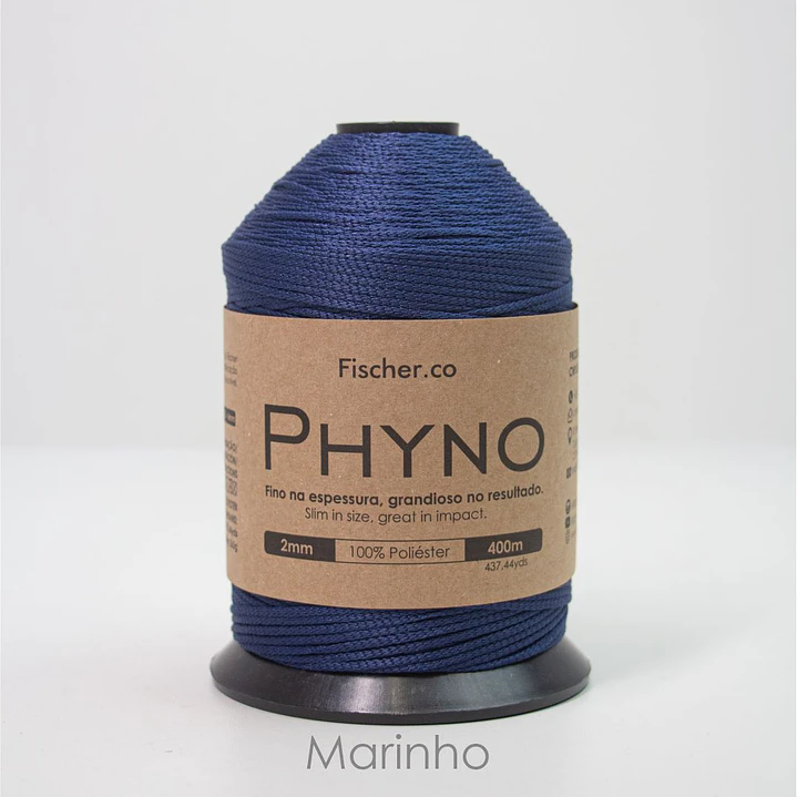 Phyno 2mm - Cordão 100% Poliéster - 400m - Marinho - 10008 1