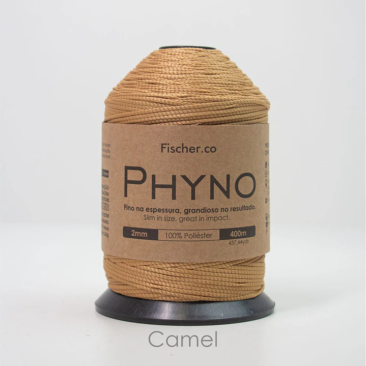 Phyno 2mm - Cordão 100% Poliéster - 400m - Camel - 10010 1