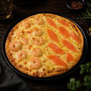PIZZA SALMÓN CAMARÓN MEDIANA