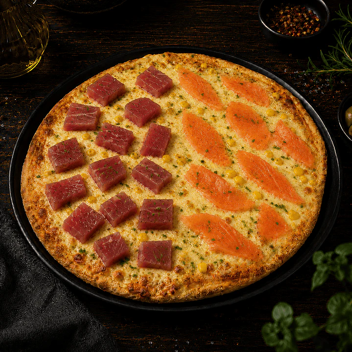 PIZZA SALMÓN ATÚN MEDIANA