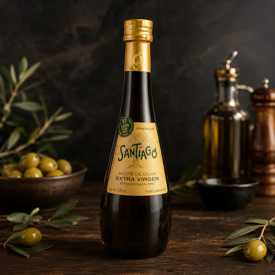 ACEITE DE OLIVA EXTRA VIRGEN 500 ML PREMIUM SANTIAGO (EXTRAÍDO EN FRÍO) 1
