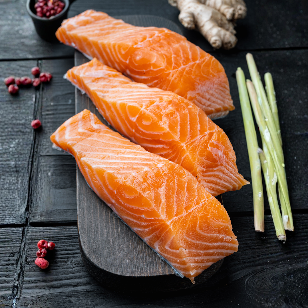 Porciones de Salmón con Piel, 1 kg - Producto Congelado 1