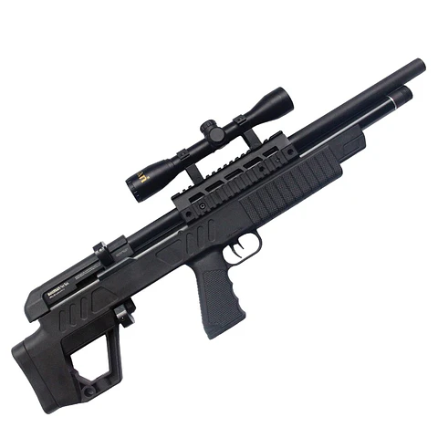 Pack rifle BEEMAN Commodore Bullpup Regulado (sintético) + Mira APOLO 3-9x40EG + bombín Bombe rone