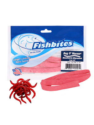 FishBites Bloodworm 3/8in Long Lasting Red Esencia de Lombriz de Sangre (WEPLE)